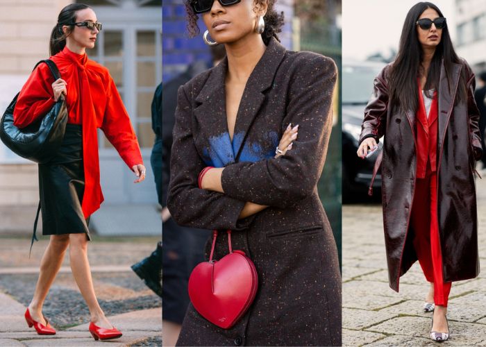 Sophisticated Red and Black Ensemble