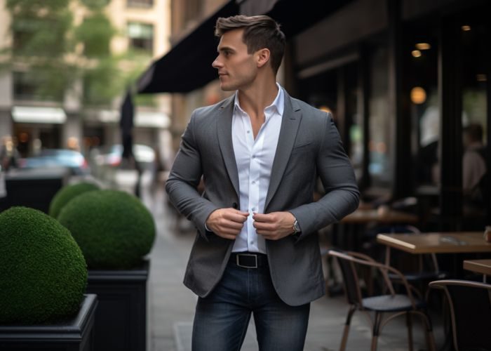 Smart-Casual Blazer And Jeans As Valentines Day Outfits For Men