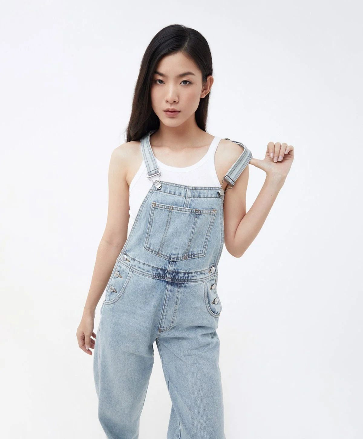 Vintage Band Tee with Denim Overalls