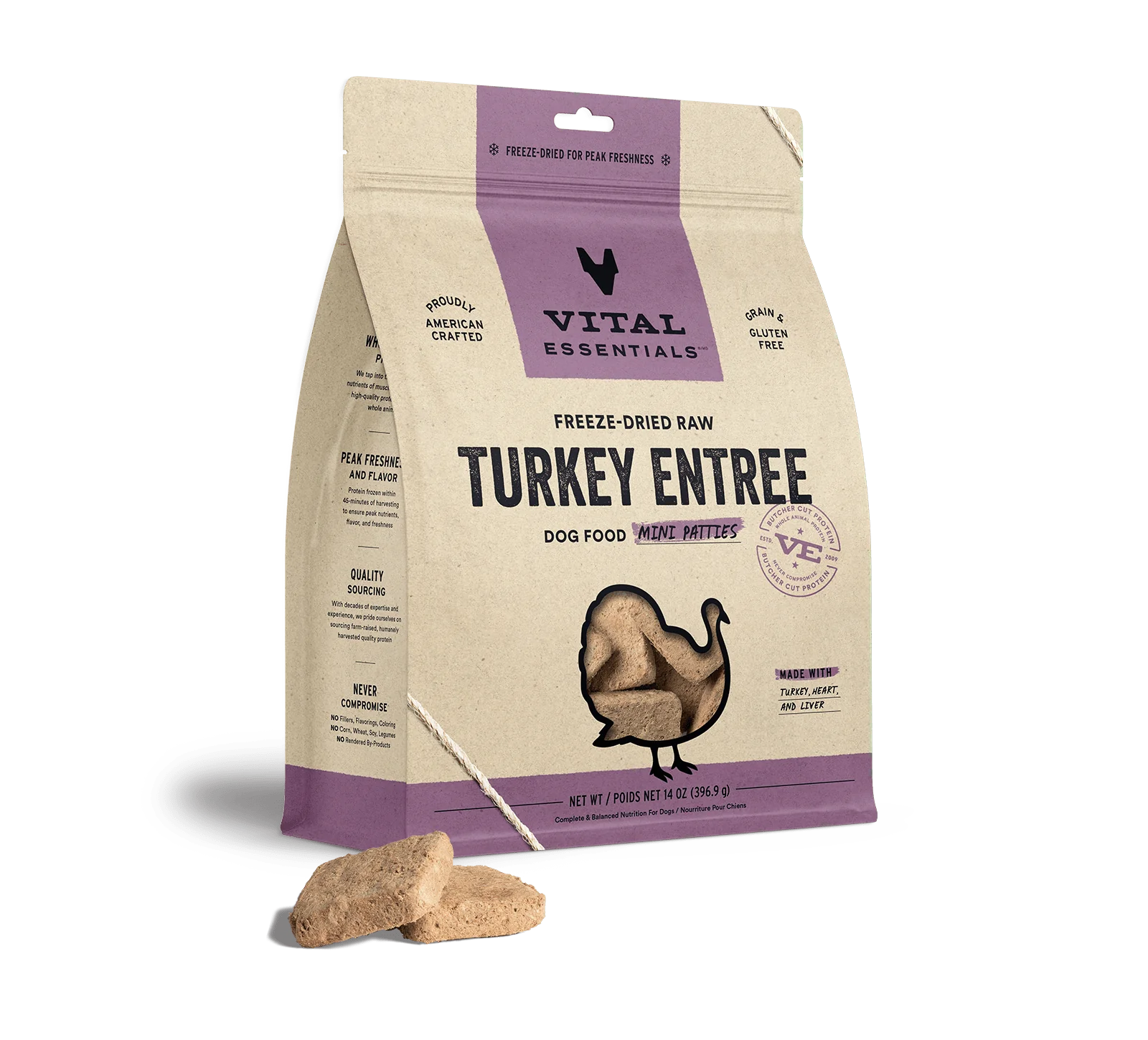 Vital Essentials Mini Patties Freeze-Dried Dog Food