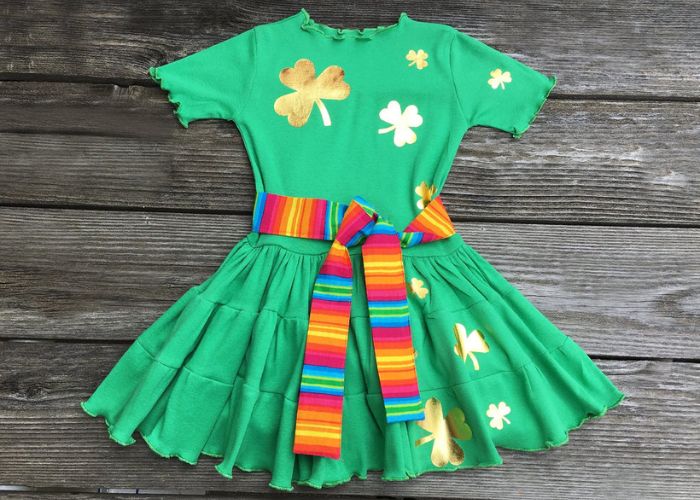 Rainbow Dress as Cute Saint Patricks Day Outfits For Kids