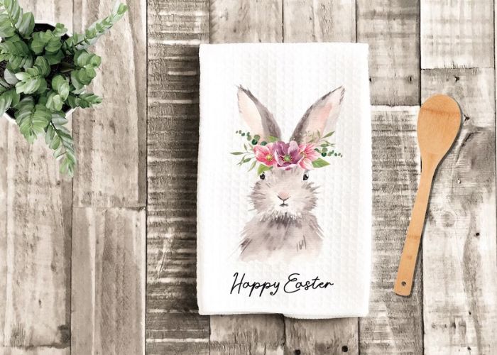 Bunny Tea Towels As Easter Bunny Decorations