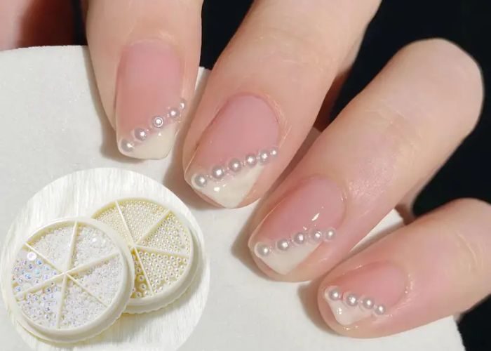 Pearl Embellishments Nail Ideas