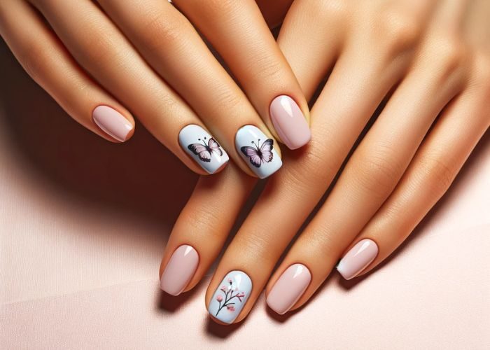 Subtle Bunny Silhouettes Nail Designs