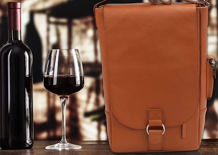 Luxury Leather Wine Tote