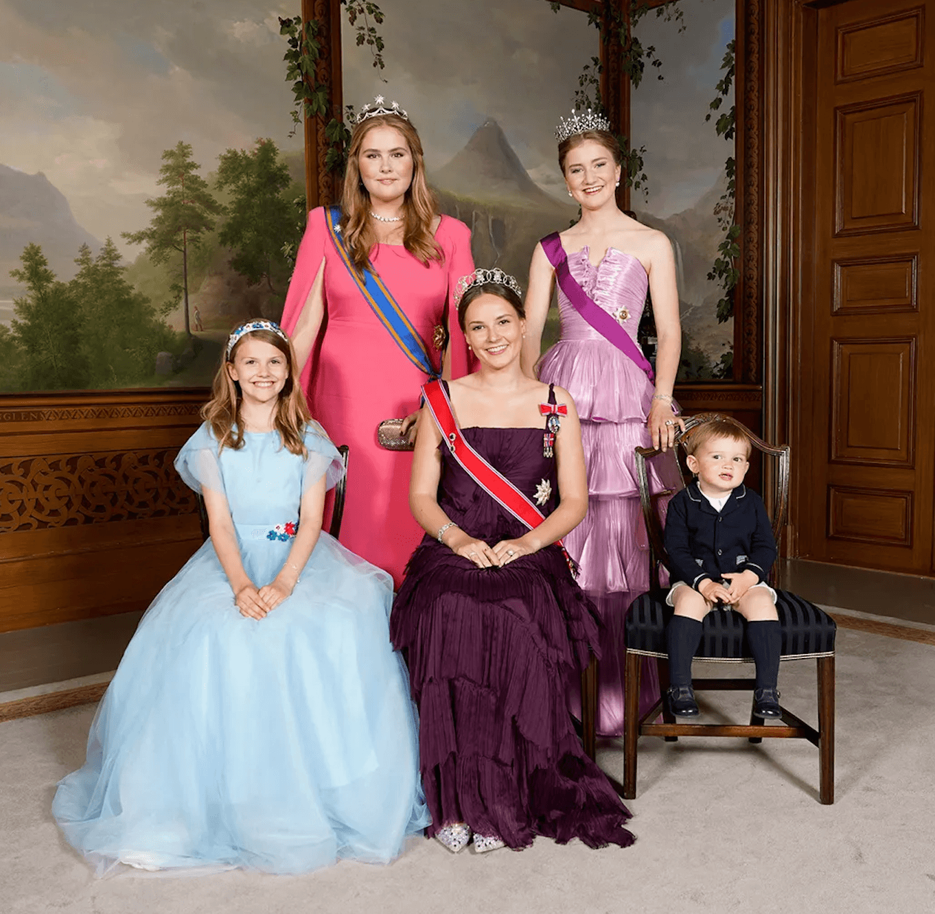 Crown-adorned Princess and Prince Attire