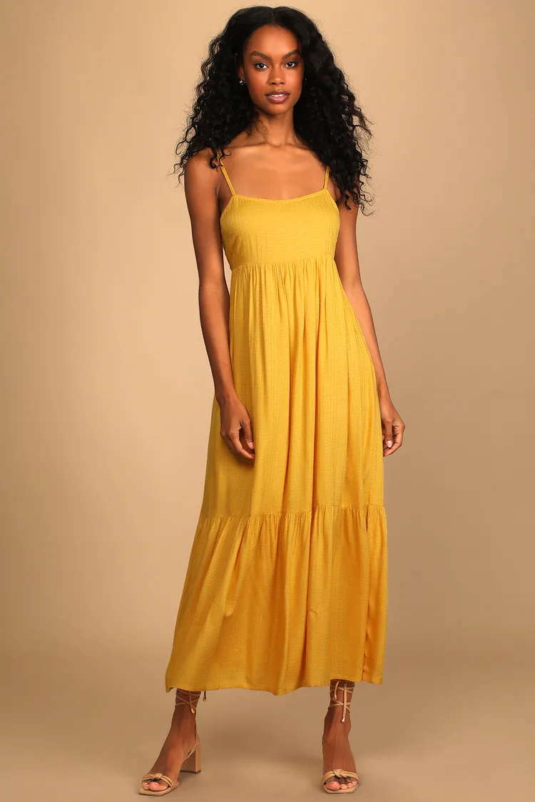 Sunshine Yellow Tiered Dress