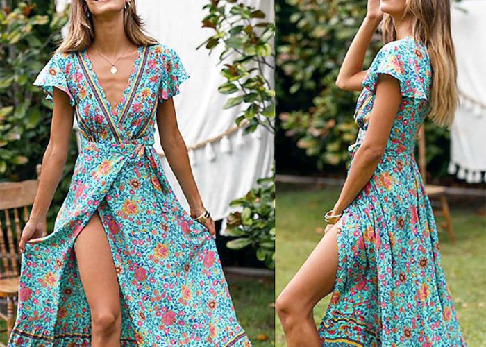 Floral Wrap Maxi Dress