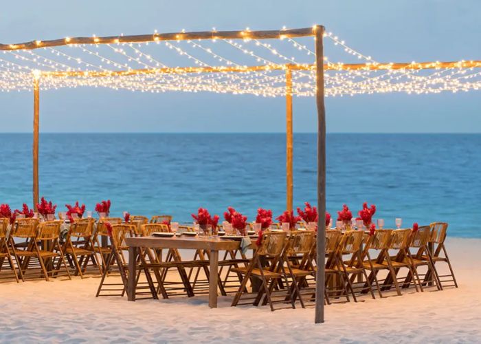 Shoreline Lights As Wedding Ceremony Decor