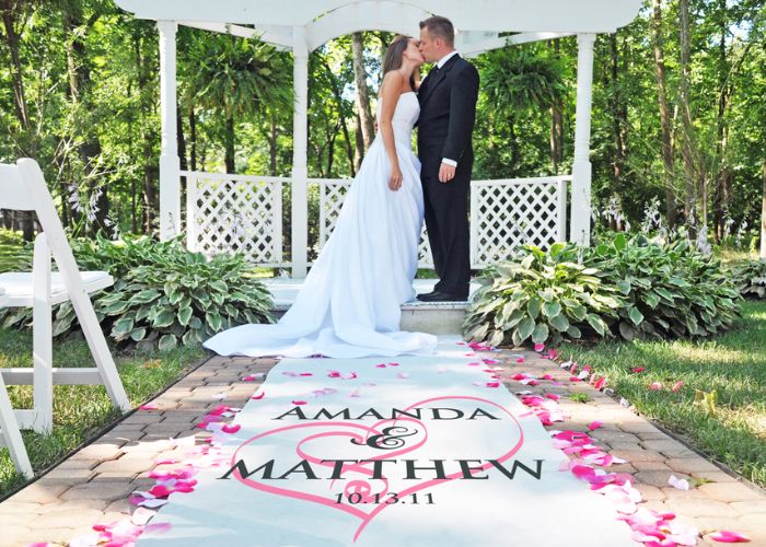 Personalized Walkway Runner As Decor Ideas For Wedding Ceremony