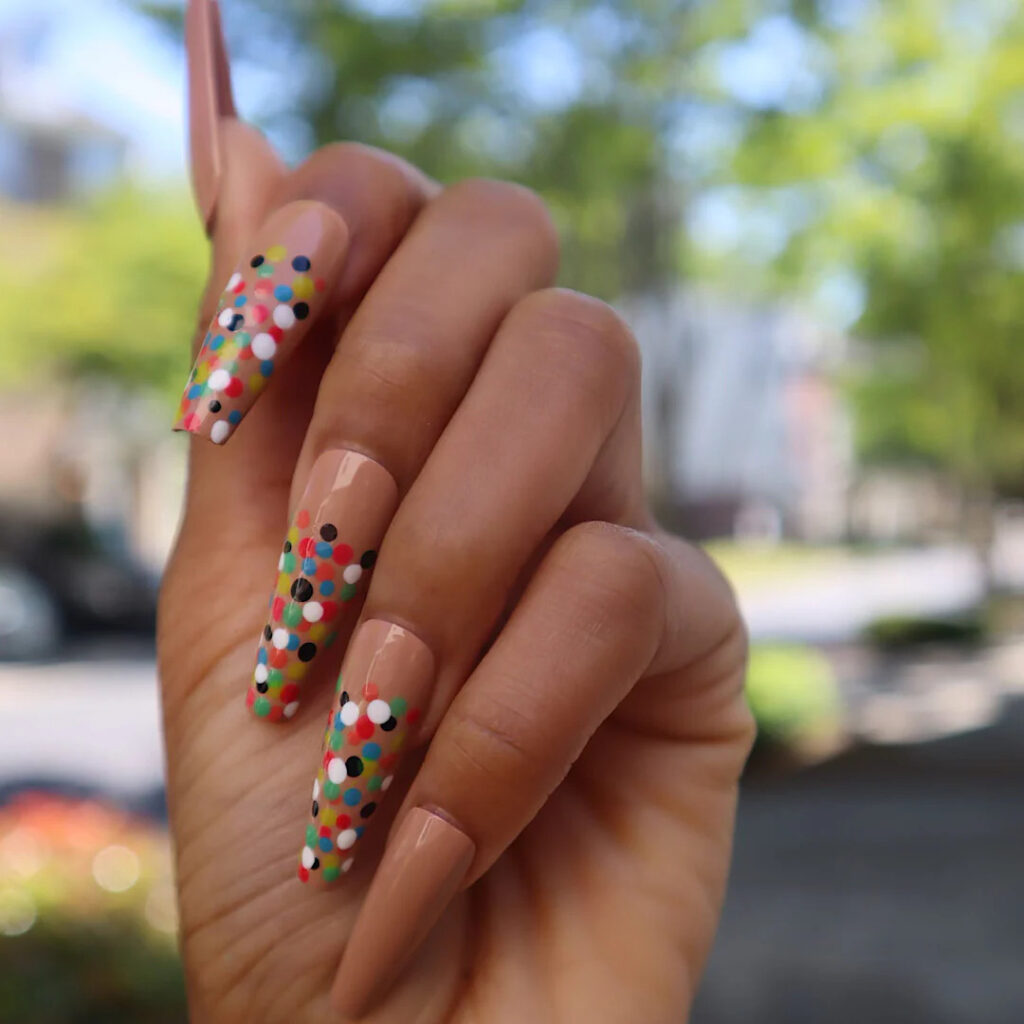 Confetti Nails - Colorful birthday nail ideas