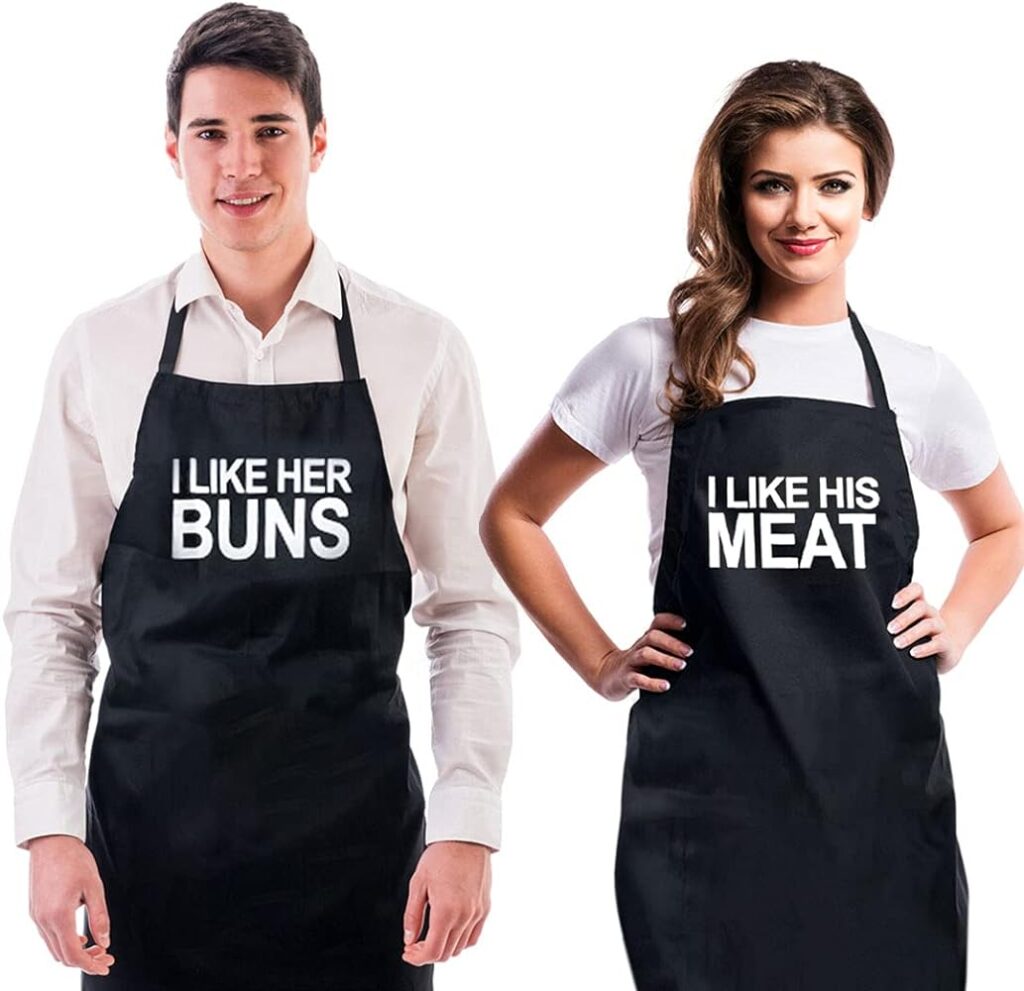 Couples’ Cooking Aprons with Cheeky Sayings