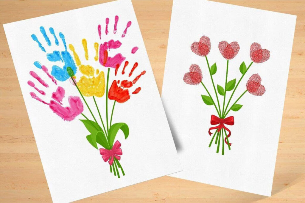 Finger Painted Flowers - Mother's Day Craft Preschool