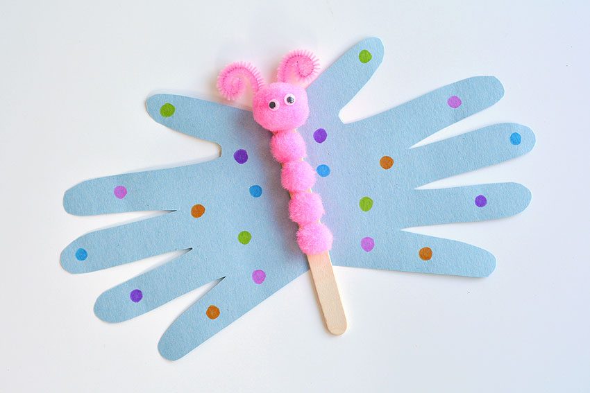 Handprint Butterflies are special and cute preschool hand crafts for mother's day