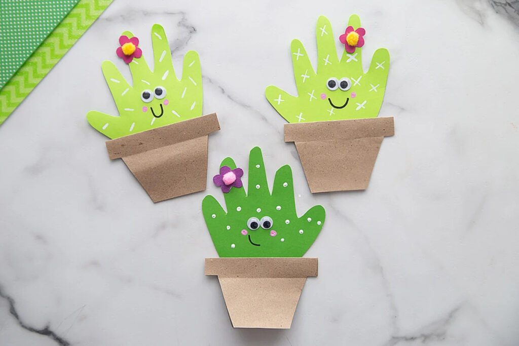 Handprint Cactus Card - Unique Mother's Day Arts And Crafts For Preschoolers