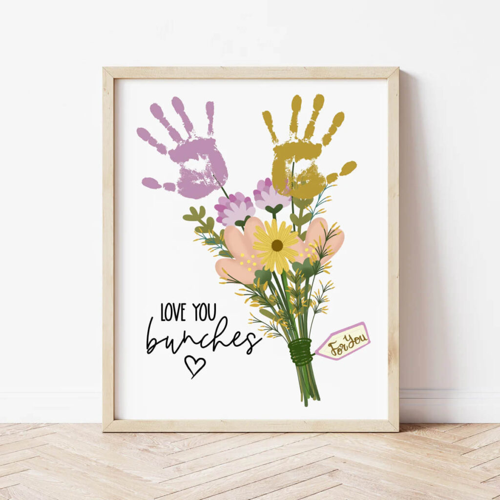 Handprint flower photo keepsake cards - meaningful mother's day sunday school crafts