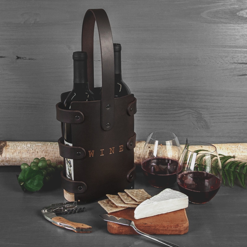 Leather Wine Bottle Carrier