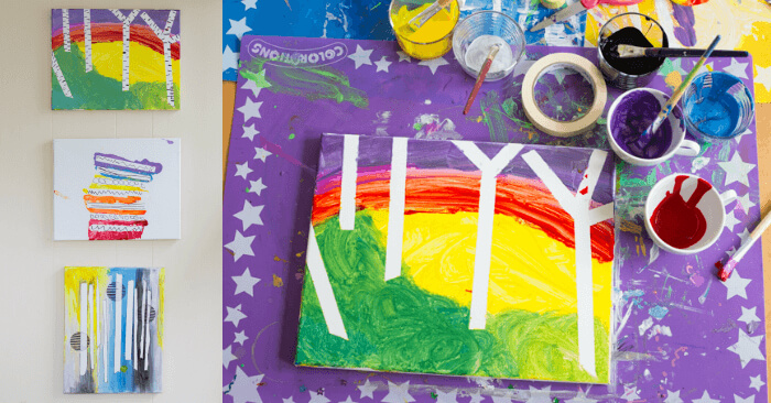 Tape Resist Art - Mother's Day Crafts For Preschoolers