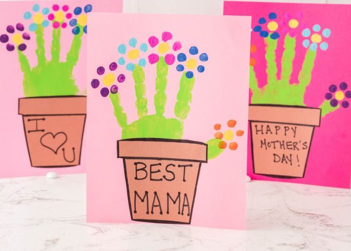 Handprint Flower Pot As Mother's Day Craft For Infants