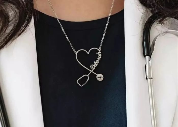 Customized Stethoscope Necklace As Nursing Retirement Gift