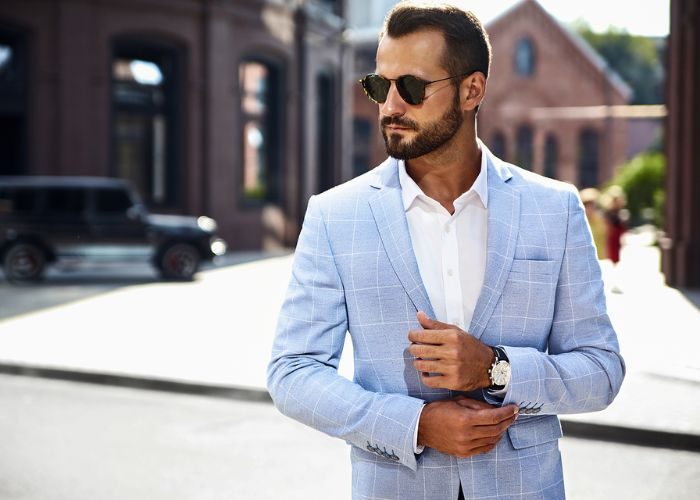 Casual Suit with Open-Collar Shirt As Wedding Suit For A Man