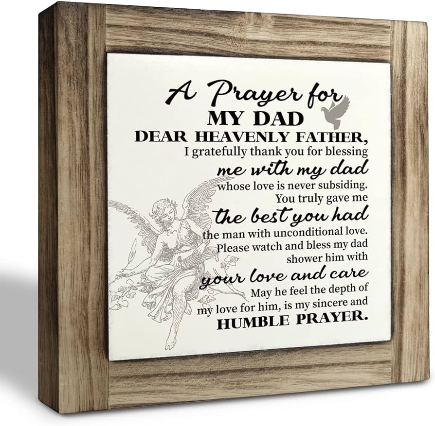 Handmade Prayer Plaque for Church Dad on Father's Day