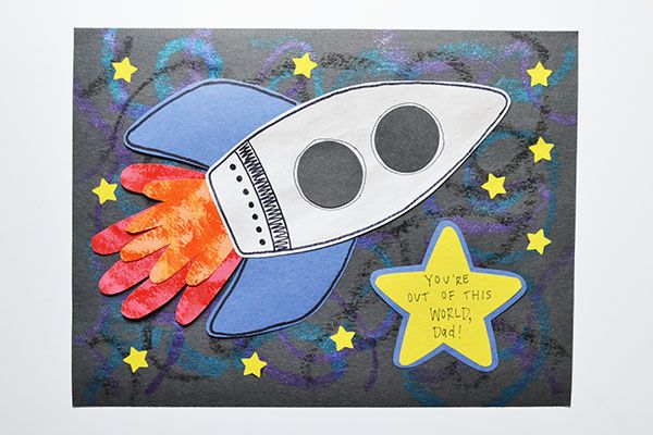 Handprint Rocket Card - Creative Father's Day DIY Handprint