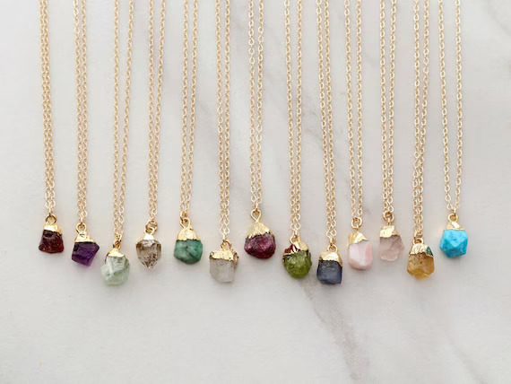 Raw Birthstone Necklace - Best Gifts For Single Moms