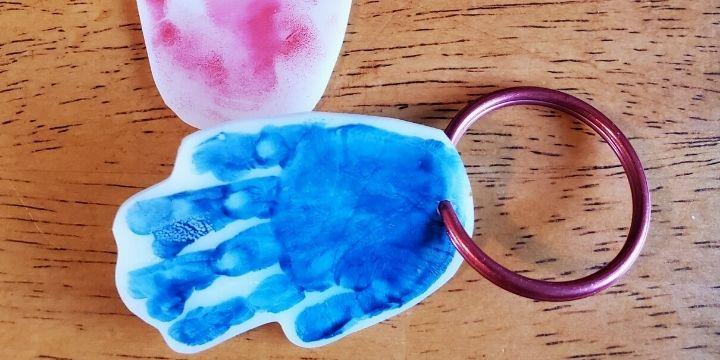 Shrinky Dink Handprint Keychain - Adorable DIY Father's Day Crafts Handprint