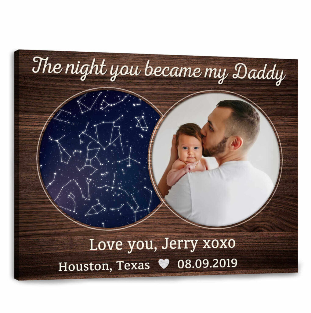 “The Night You Became My Daddy” Custom Star Map - Meaningful Father's Day Gift Ideas For Husband