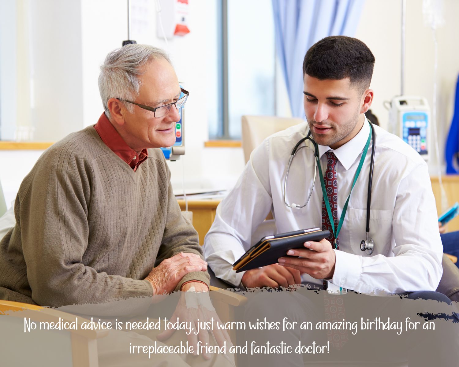 Birthday Message To A Doctor - Doctor And Patient Looking At The Tablet