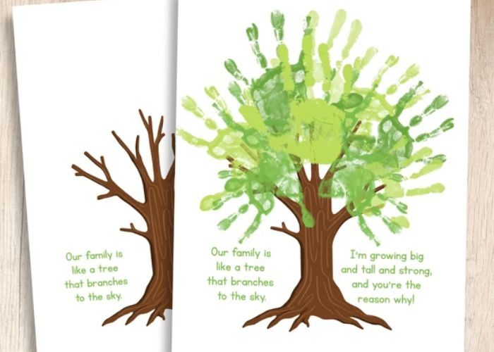 Handprint Tree Art As Fathers Day Art Craft For Kids