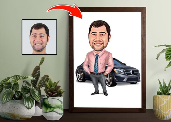 Custom Caricature Portrait As Customizable Gifts For Father's Day