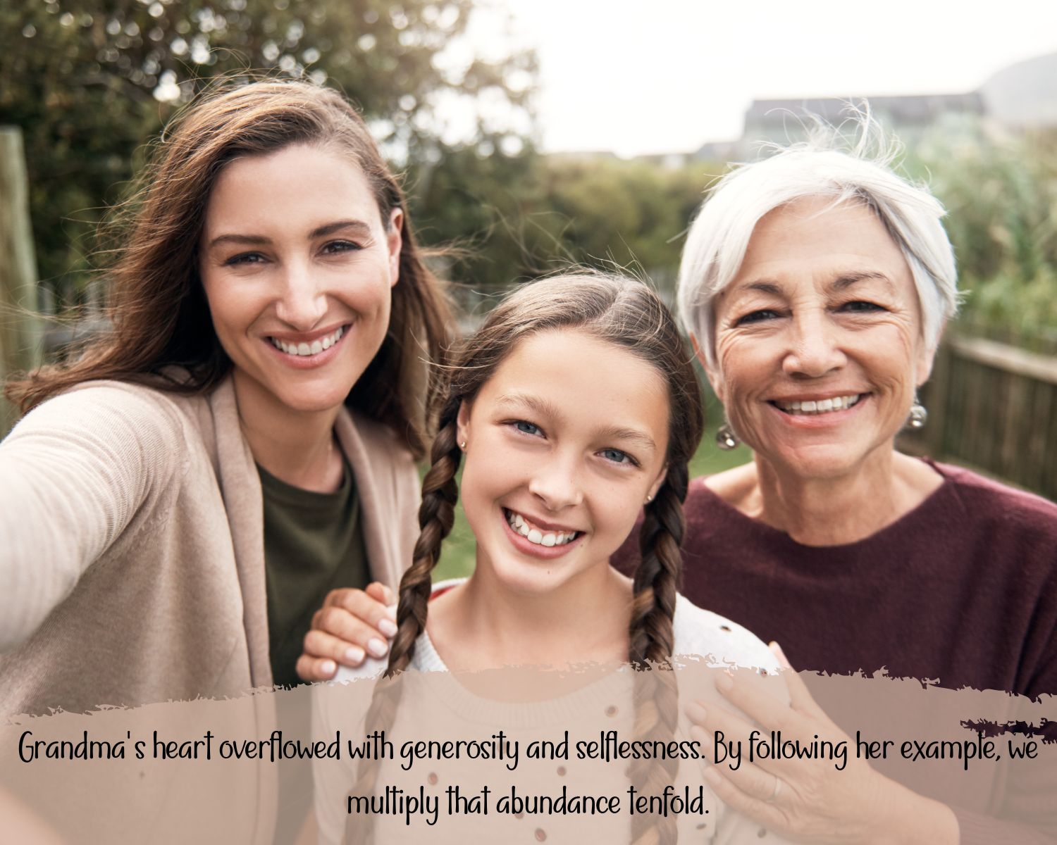 Quotes About Grandma Death - Grandma And Two Granddaughter Selfie