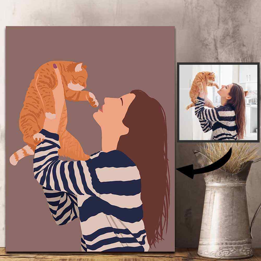 Cat Mom Personalized Painting